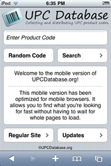 UPCDatabase Mobile Screenshot